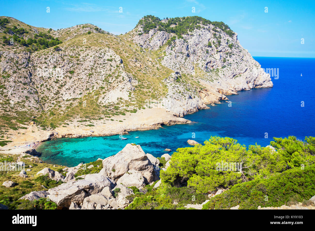 View of Cala Figuera, Mallorca, Balearic Islands, Spain, Europe Stock Photo