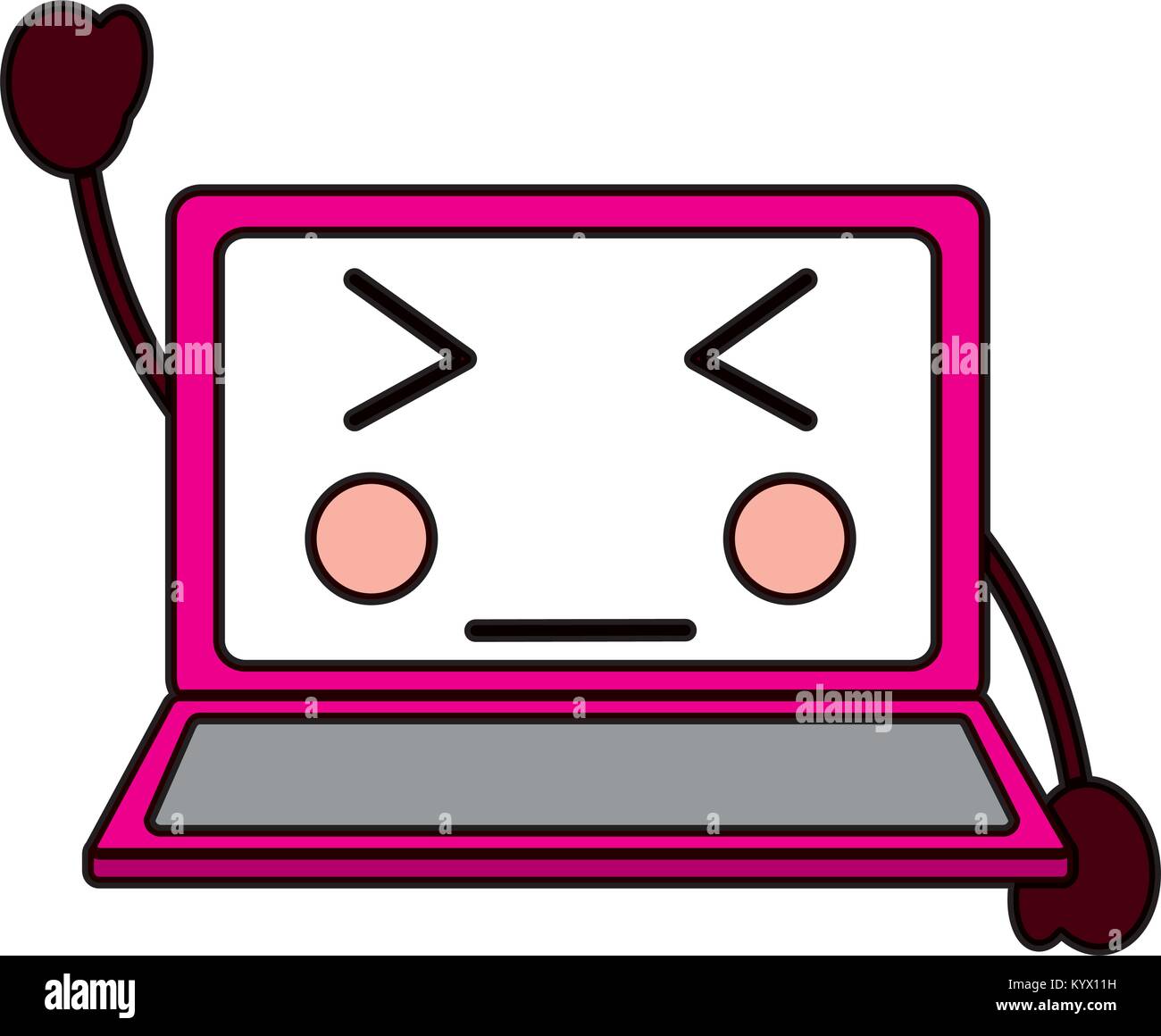 angry laptop kawaii icon image Stock Vector Image & Art - Alamy