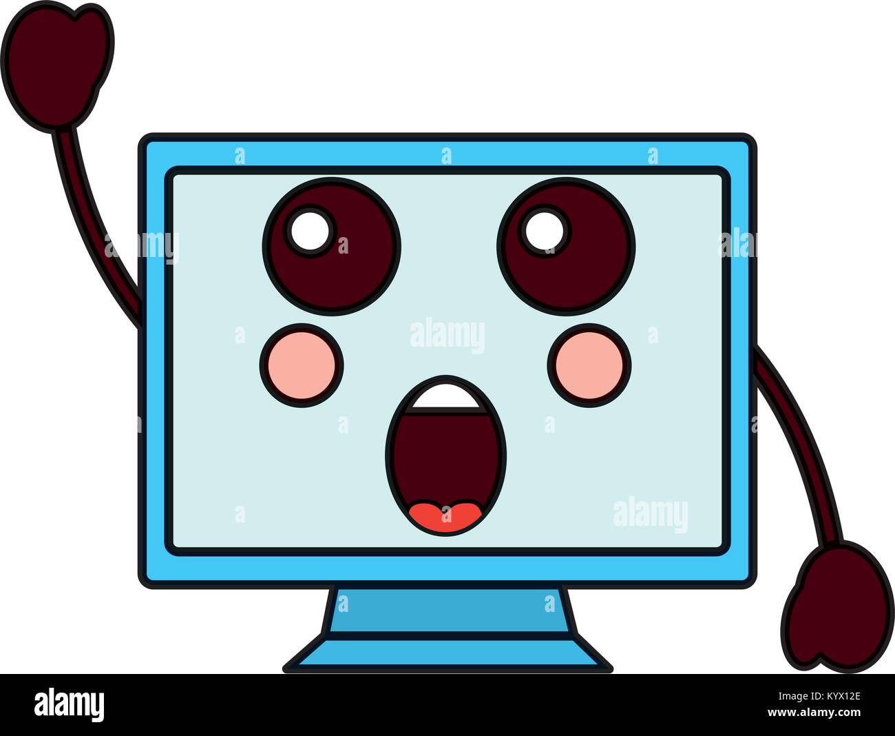 suprised computer monitor kawaii icon image Stock Vector Image & Art ...