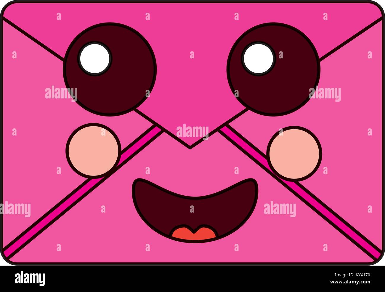 mail envelope kawaii character cartoon Stock Vector Image &amp; Art - Alamy