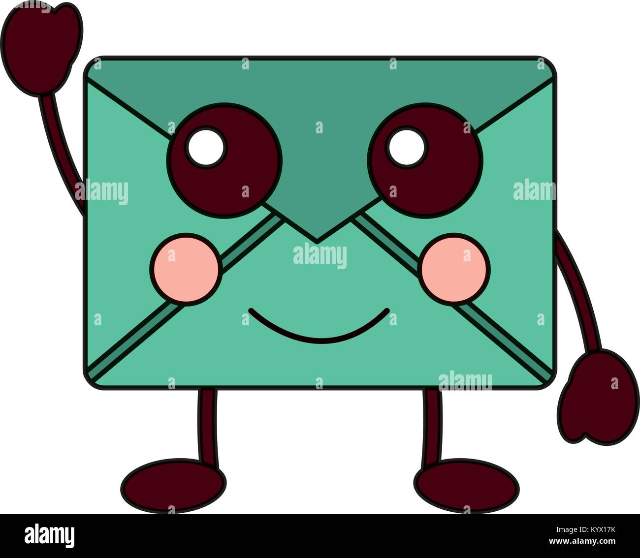 mail envelope kawaii character cartoon Stock Vector Image & Art - Alamy
