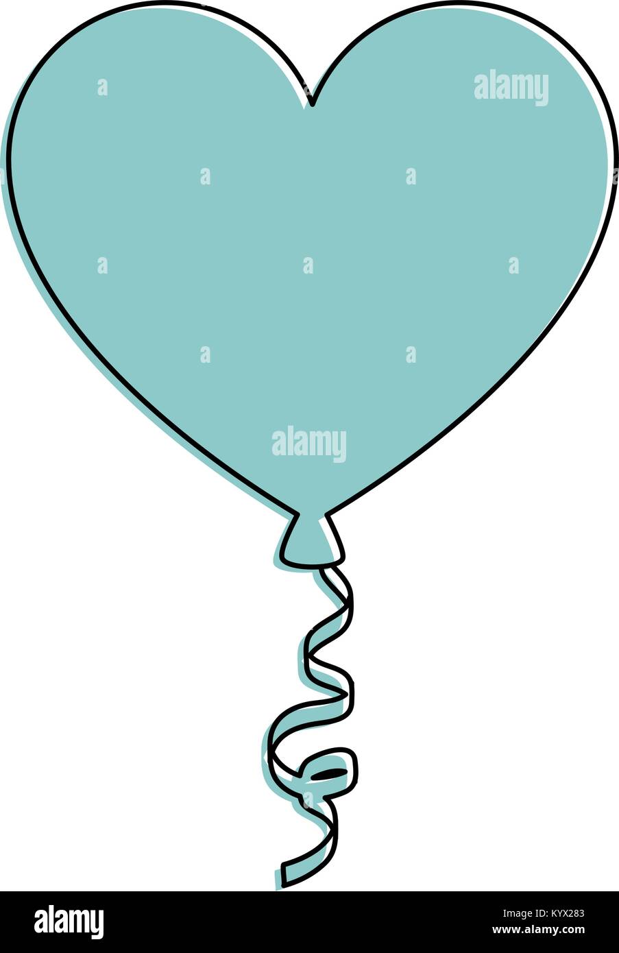 balloon air with heart shaped vector illustration design Stock Vector ...