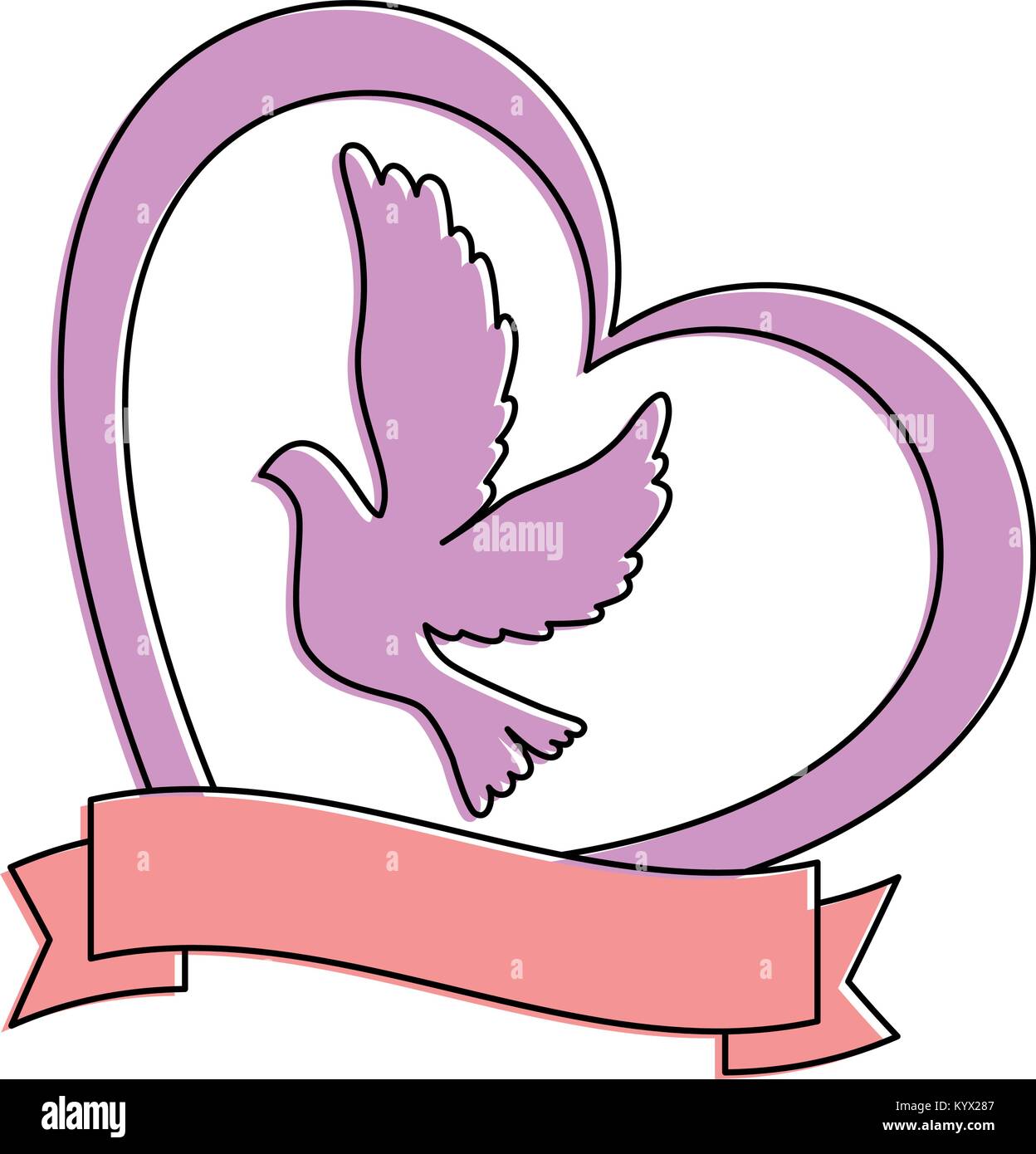 dove with heart icon vector illustration design Stock Vector Image ...