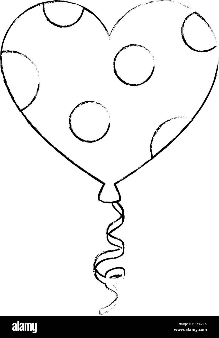 balloon air with heart shaped vector illustration design Stock Vector ...