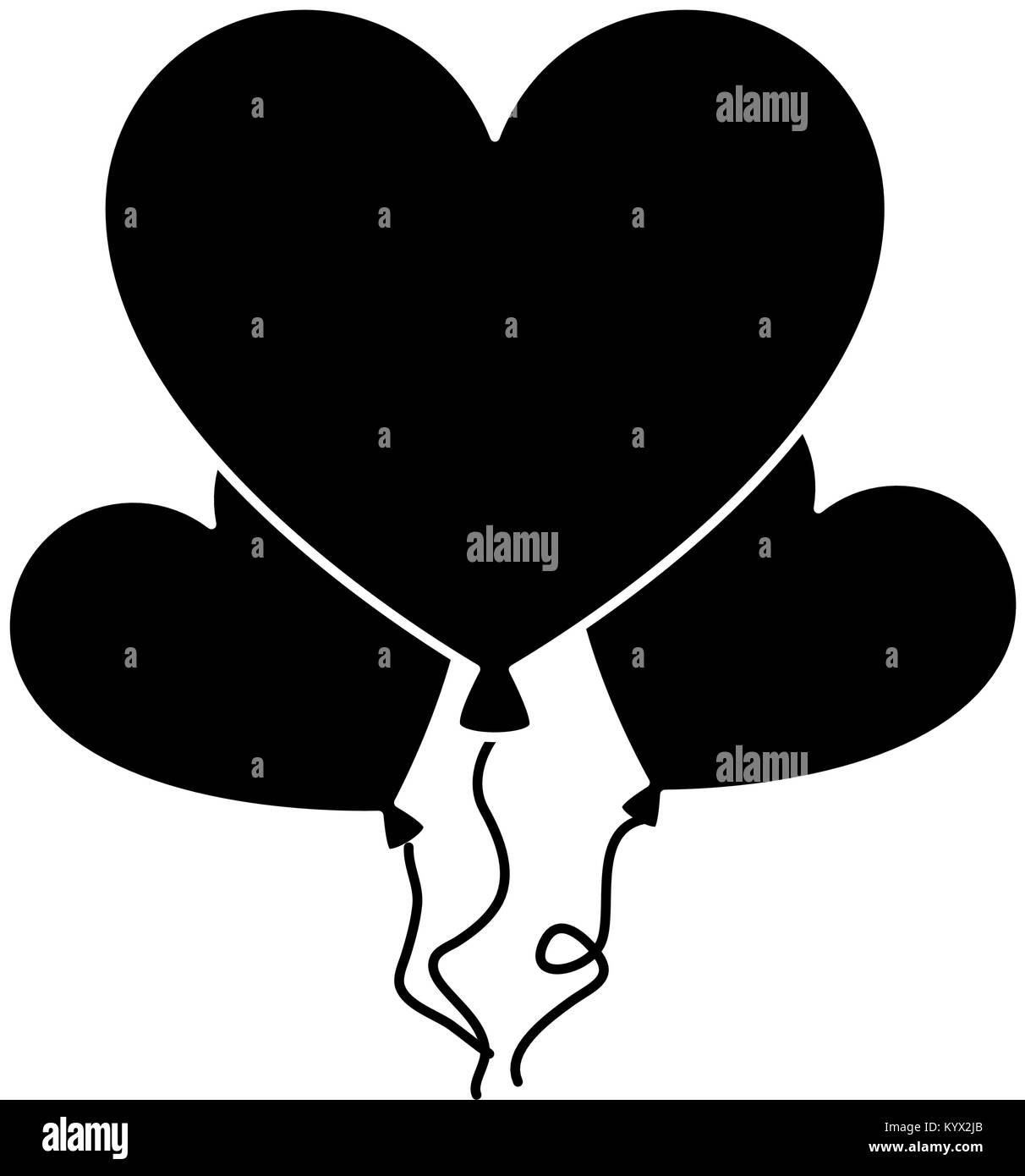 balloons air with hearts shaped vector illustration design Stock Vector ...