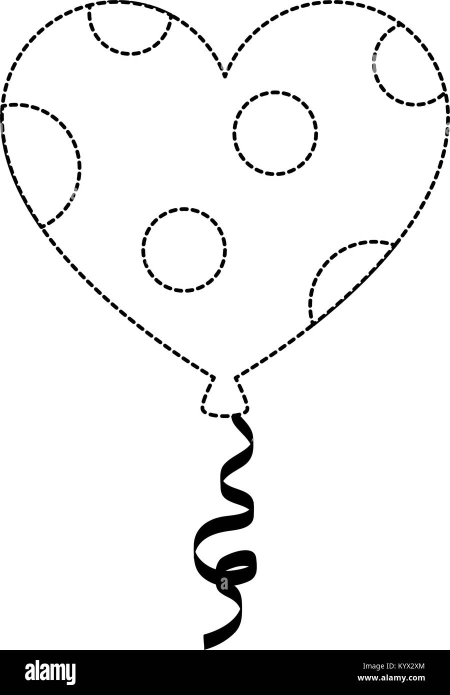 balloon air with heart shaped vector illustration design Stock Vector ...