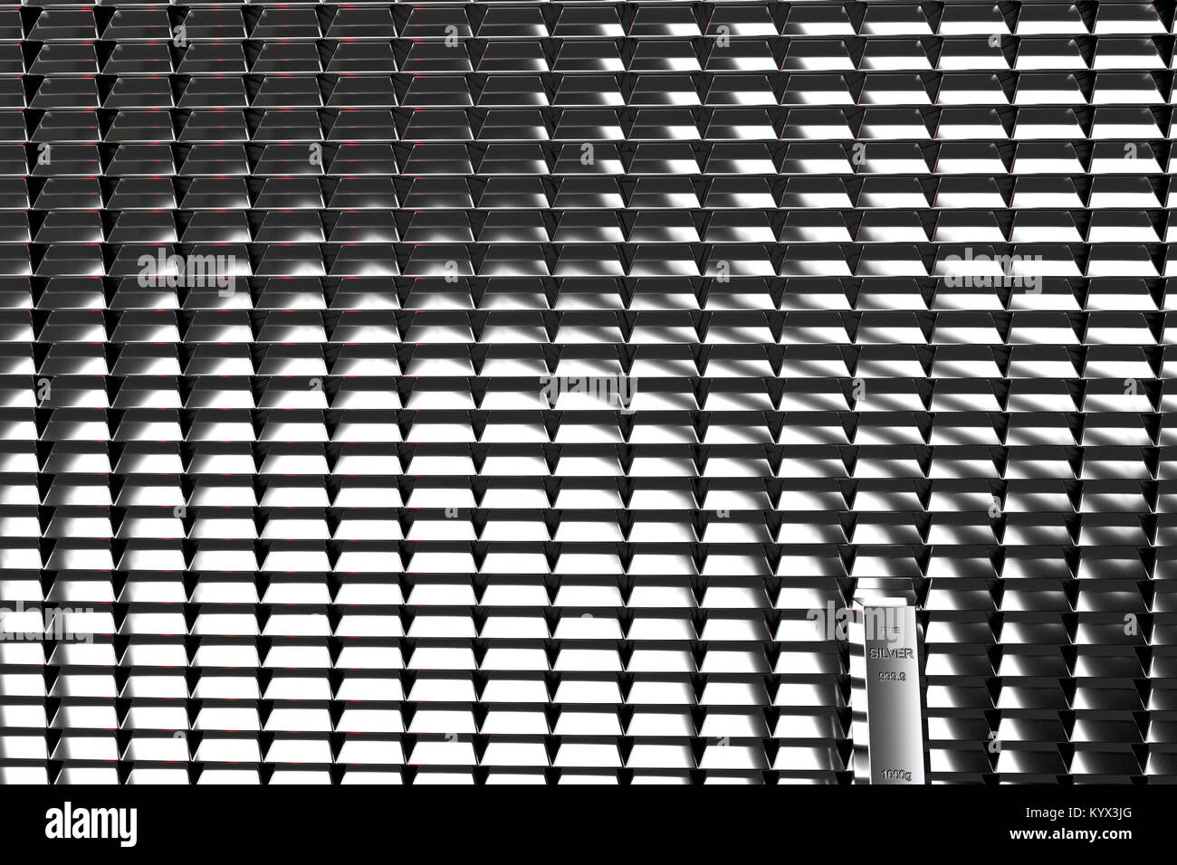 stacks of silver balls with white and red reflections, 3d rendering ...