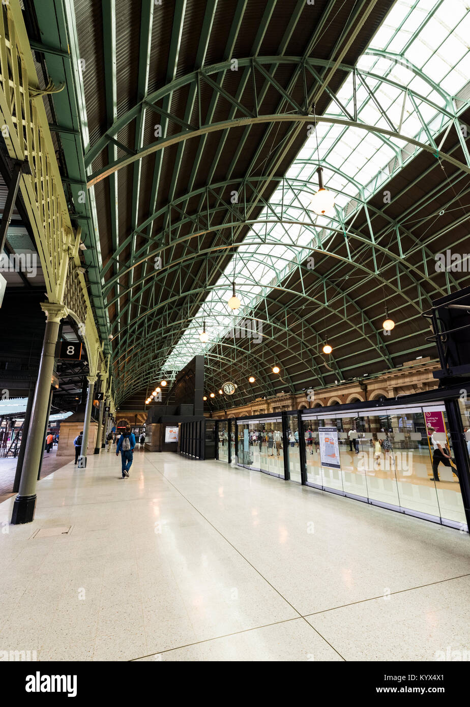 Interior of Grand Concourse with large vaulted roof, Central Station, Sydney, NSW, Australia Stock Photo