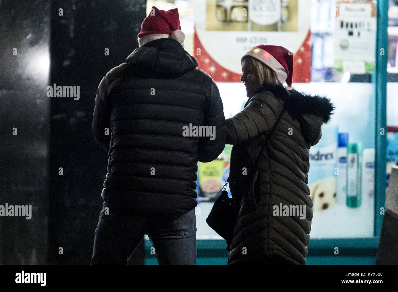 Christmas Revellers party in Glasgow city centre as many have office
