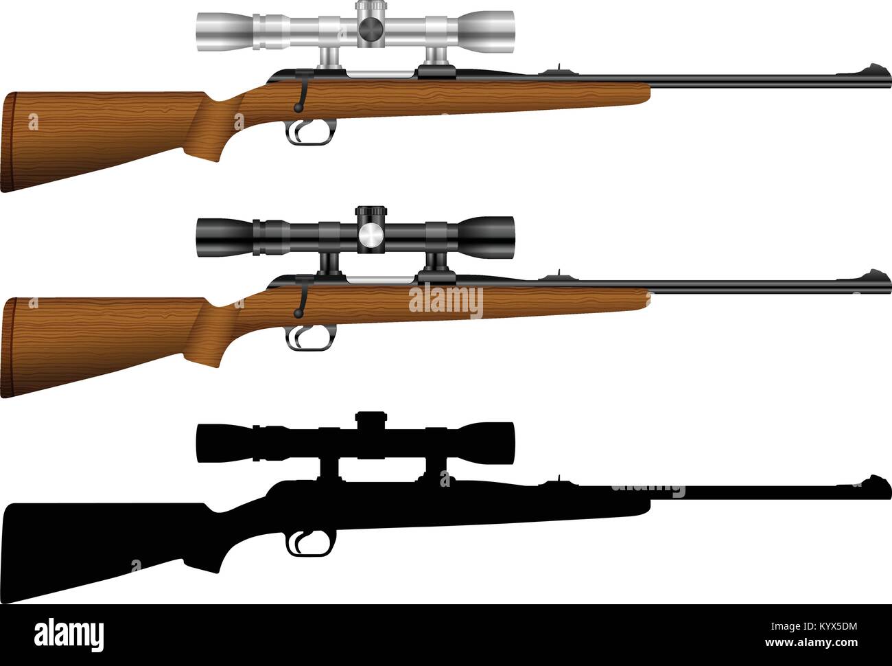Many Rifle Drawing Background Rifle set on a white background. Vector illustration Stock Vector Image ...