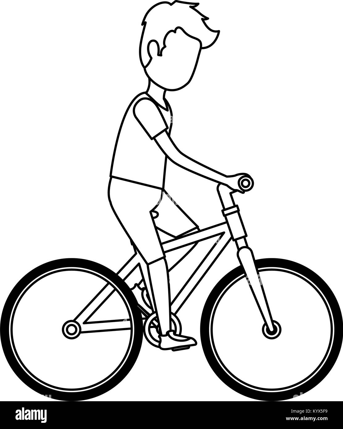 man riding bicycle avatar character vector illustration design Stock ...
