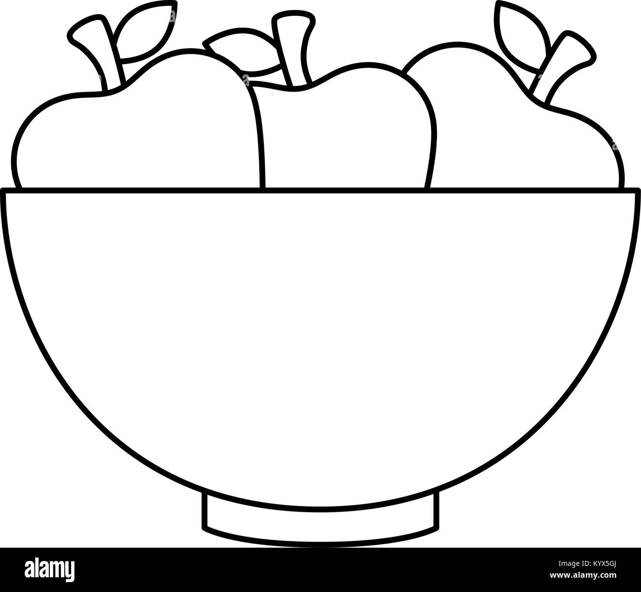 bowl with apples fruits vector illustration design Stock Vector Image