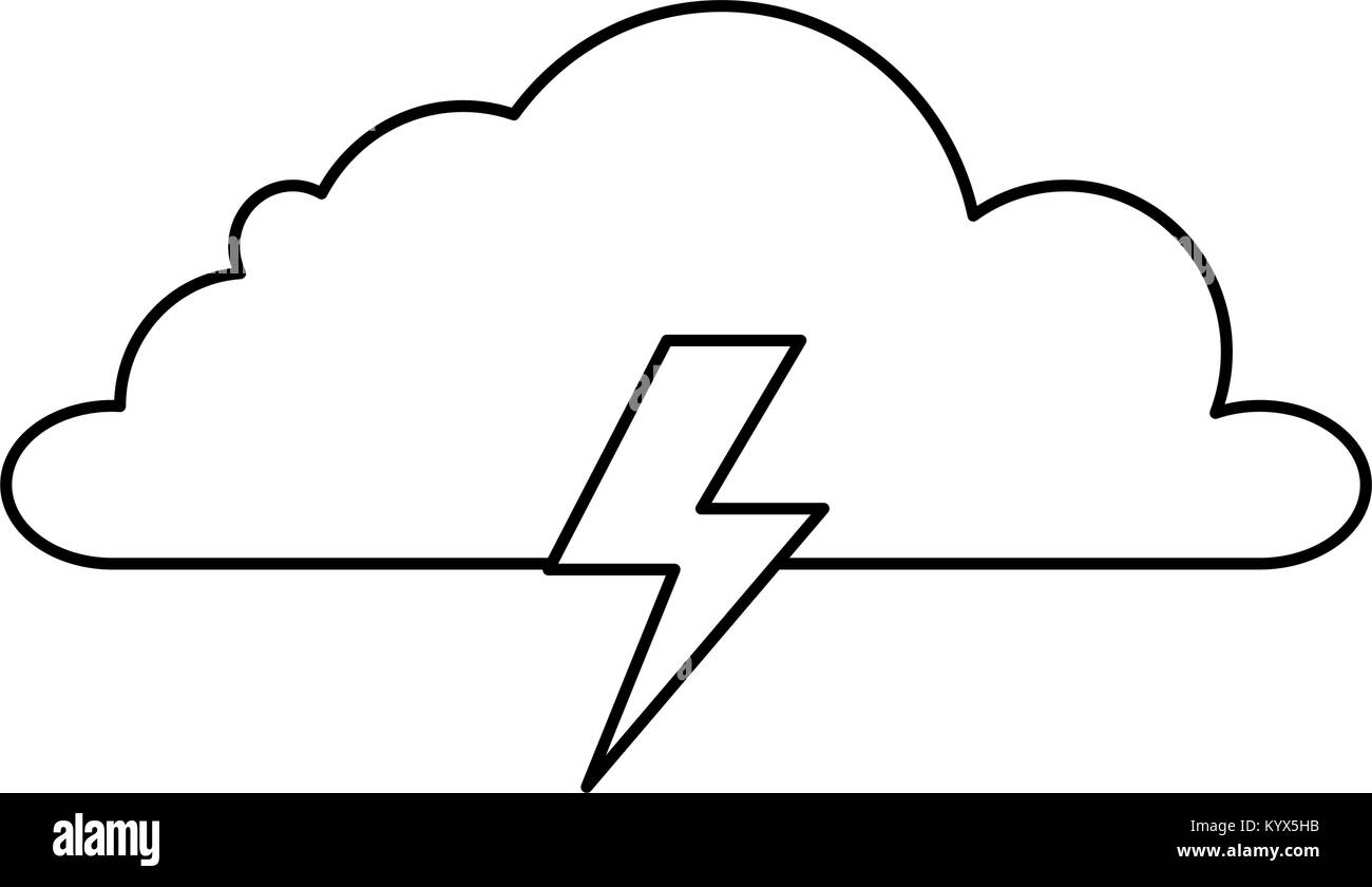 weather cloud rainy with ray vector illustration design Stock Vector ...