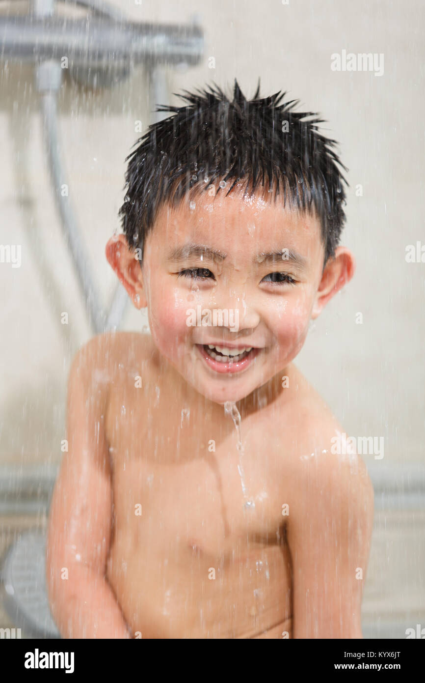 The cute little boy is taking a bath Stock Photo Alamy