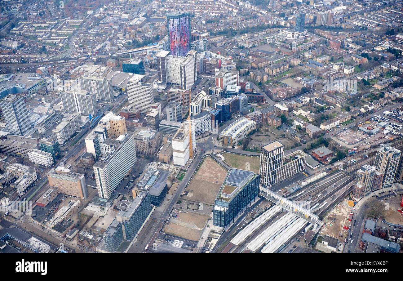 An Aerial View Of Croydon Town Centre South East England UK Stock 