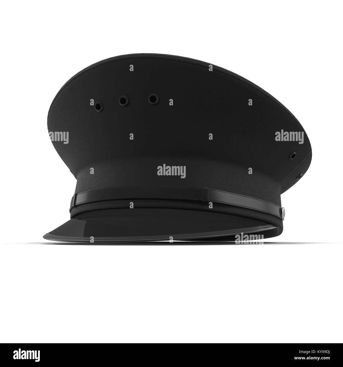 police flat cap isolated on white. 3D illustration Stock Photo Alamy