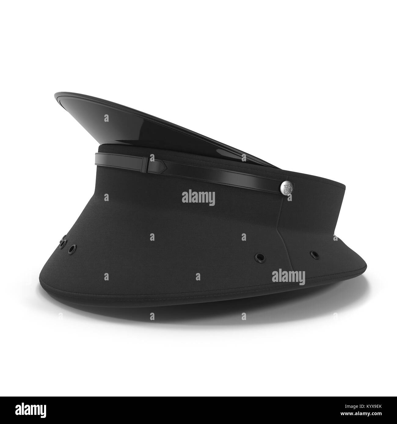 police flat cap isolated on white. 3D illustration Stock Photo Alamy