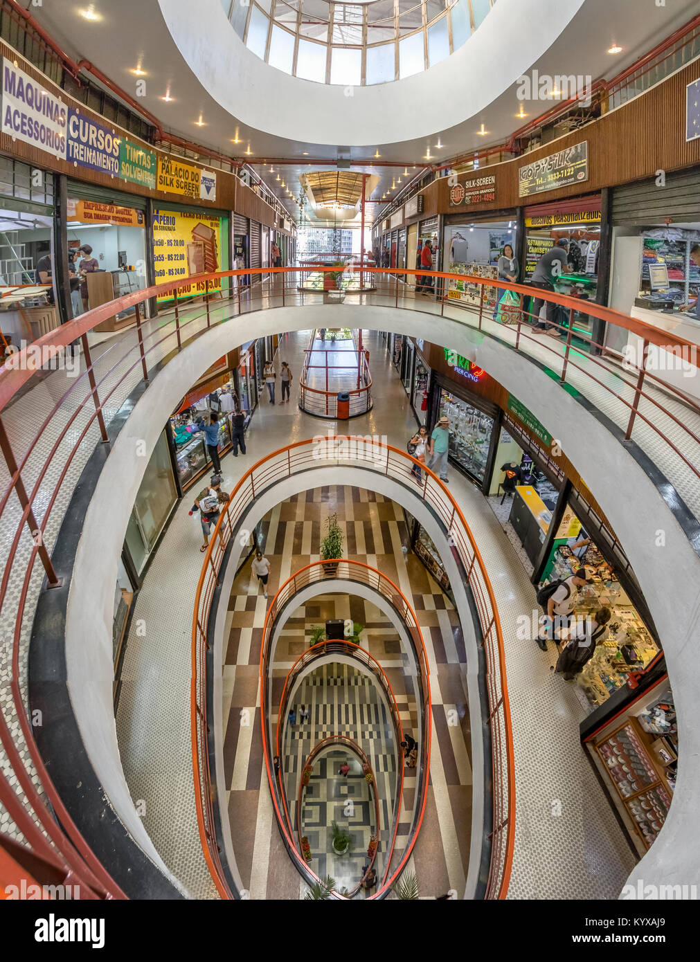 Galeria do Rock (Rock Gallery) Shopping Mall in Dowtown Sao Paulo - Sao Paulo, Brazil Stock Photo