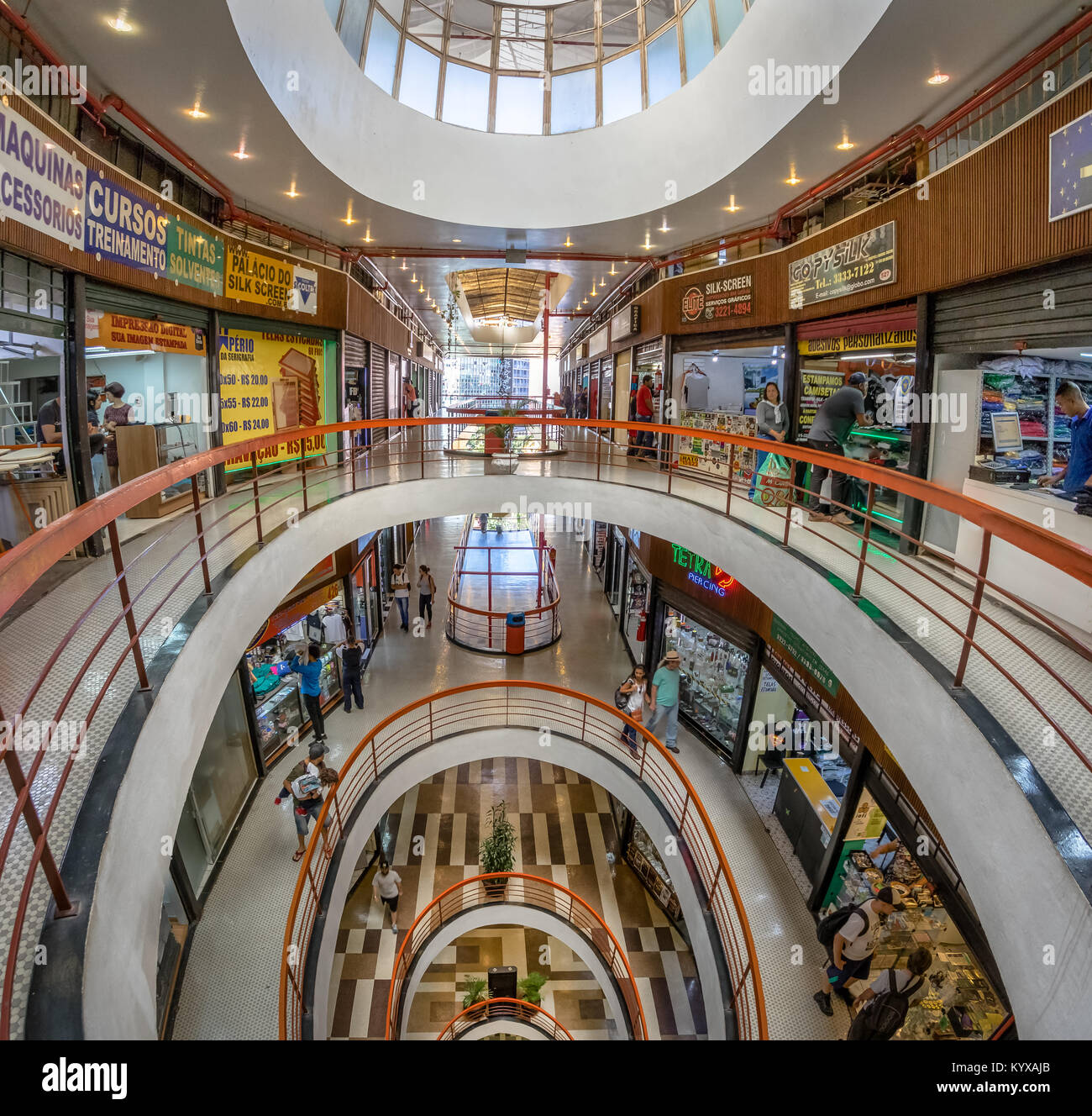 Galeria do Rock (Rock Gallery) Shopping Mall in Dowtown Sao Paulo - Sao Paulo, Brazil Stock Photo