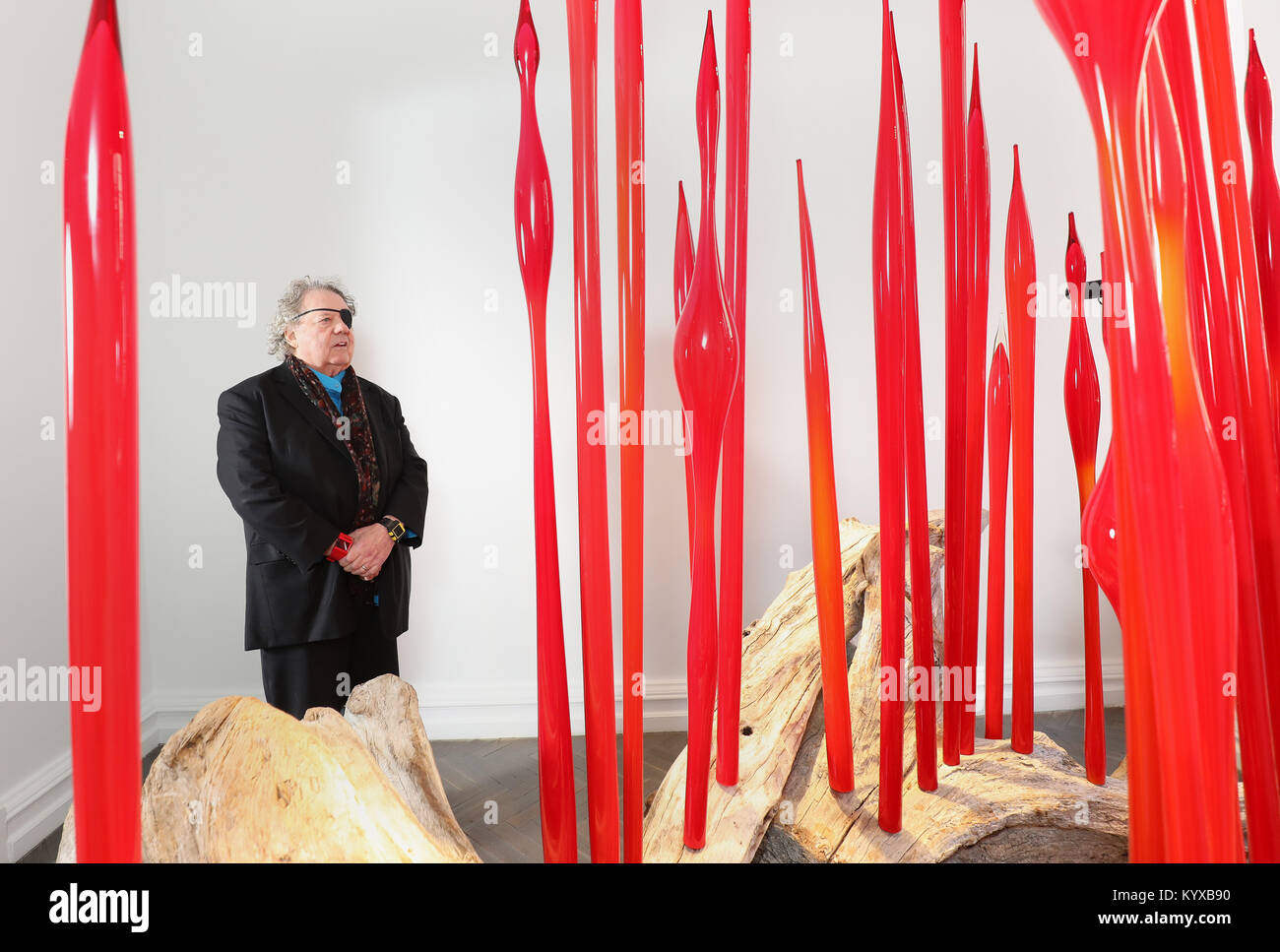 Embargoed to 2200 Wednesday January 17 Dale Chihuly with one of his ...