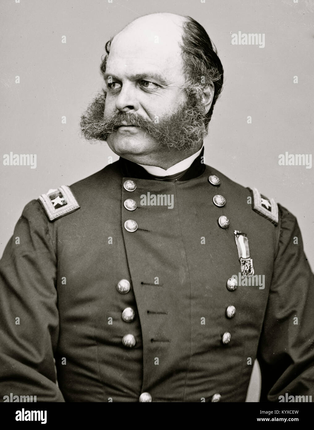 Portrait of Maj. Gen. Ambrose E. Burnside, officer of the Federal Army Stock Photo