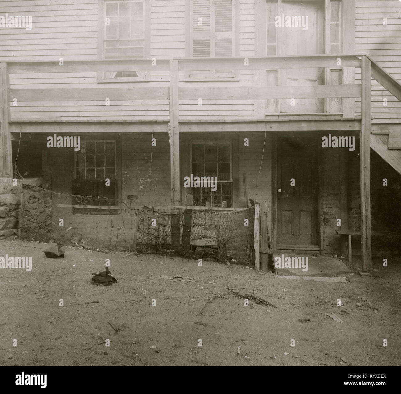 Basement tenements, immigrants High Street, Central Falls, R.I. Stock Photo