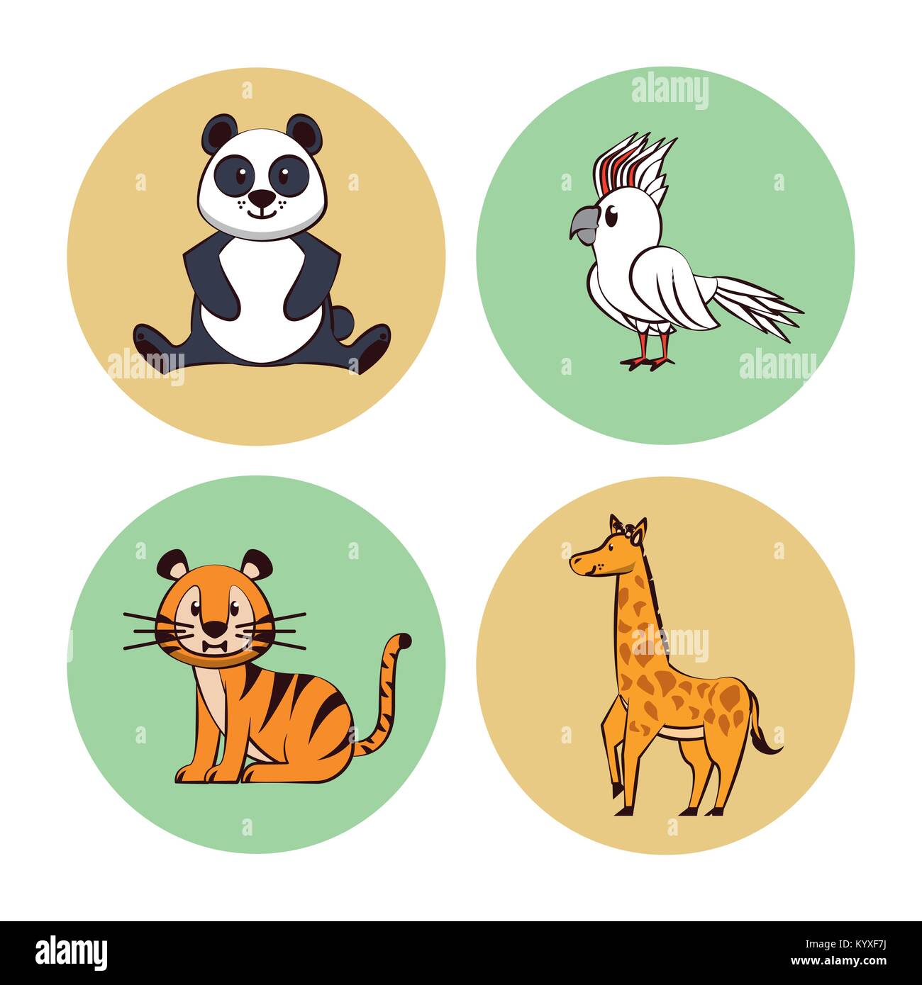 Cute animals cartoon round icons Stock Vector Image & Art - Alamy Cute animals cartoon round icons Stock Vector Image & Art - Alamy