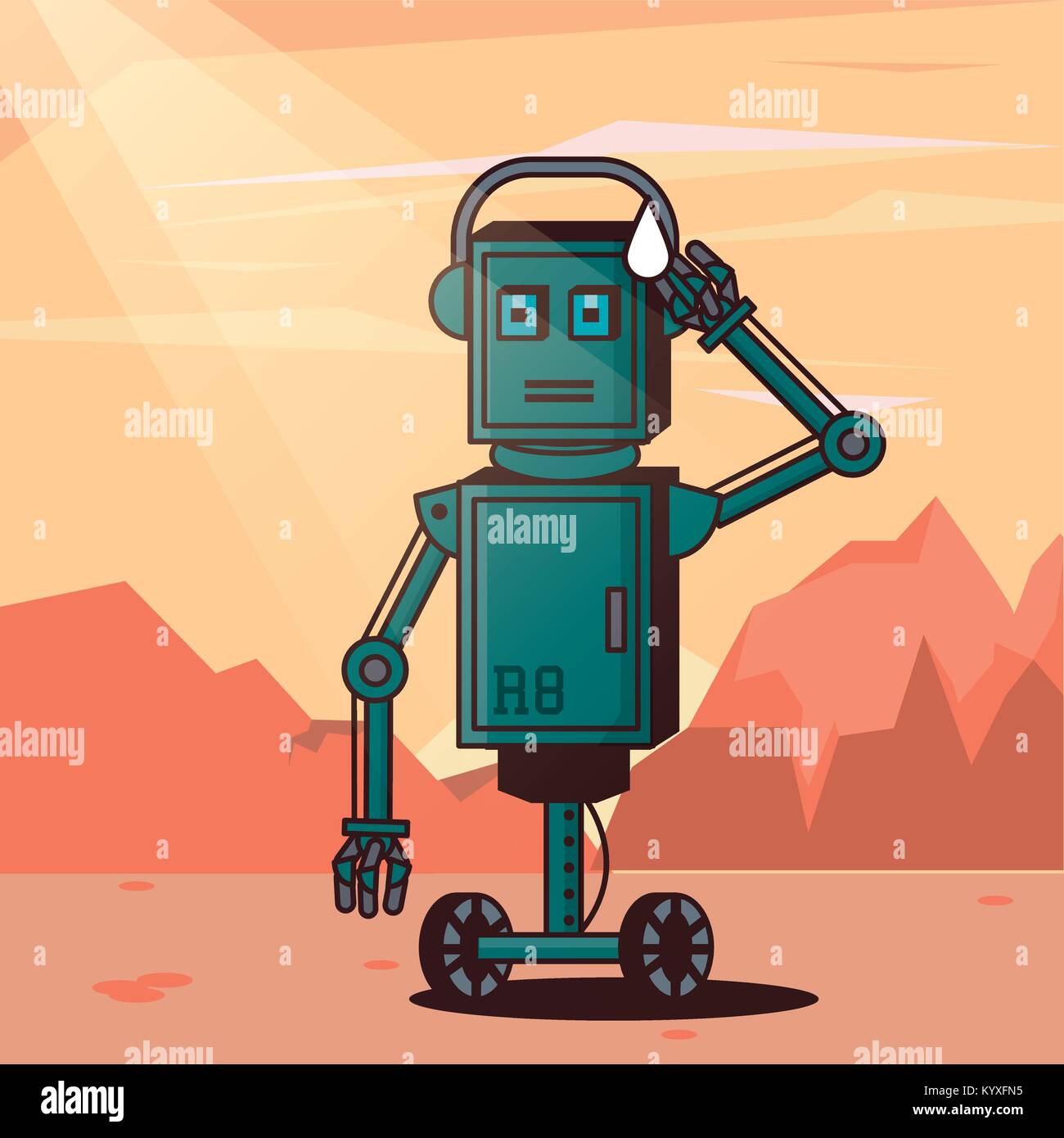 Robot funny cartoon Stock Vector Image & Art - Alamy