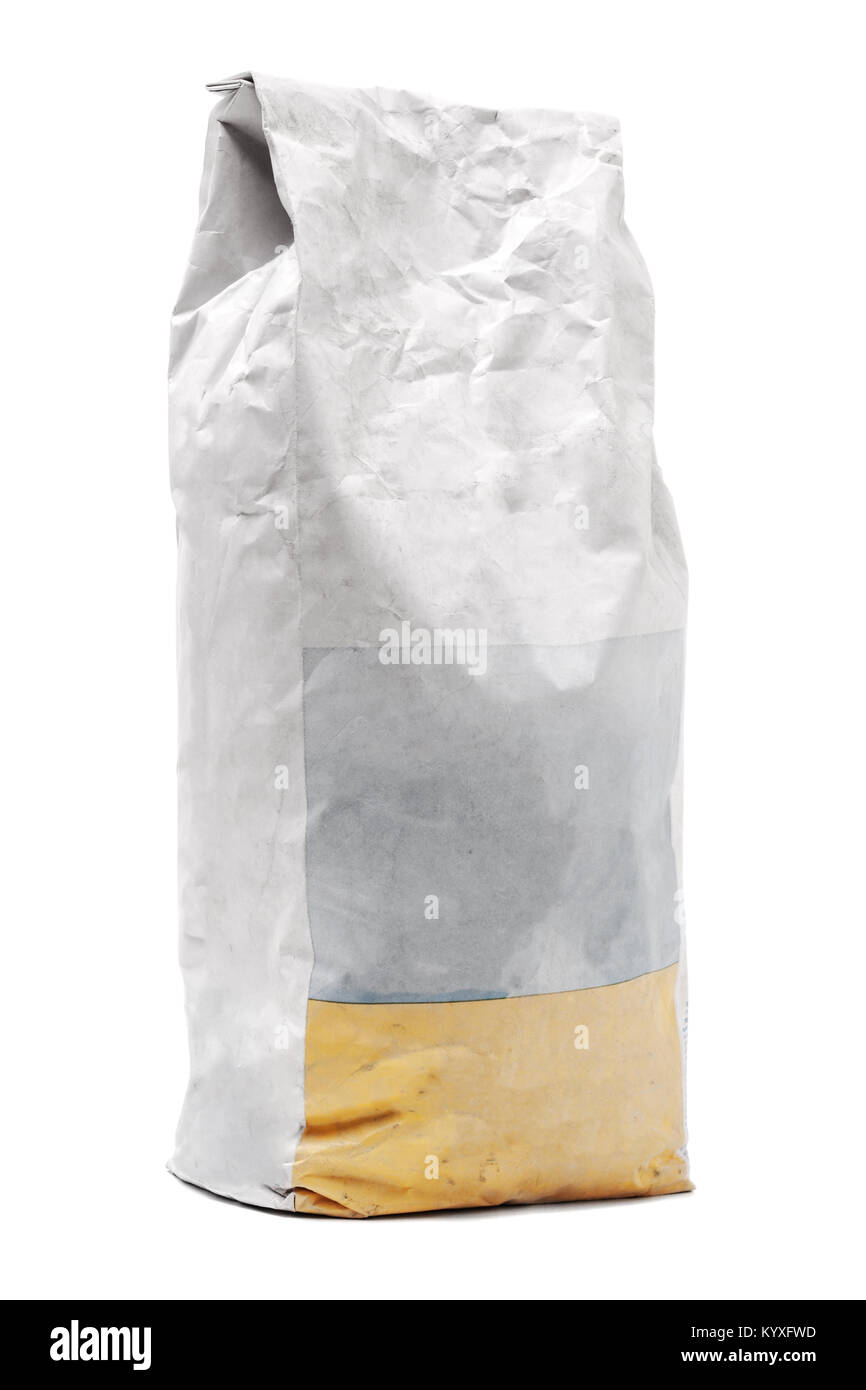 industrial cardboard bag, isolated on white background Stock Photo