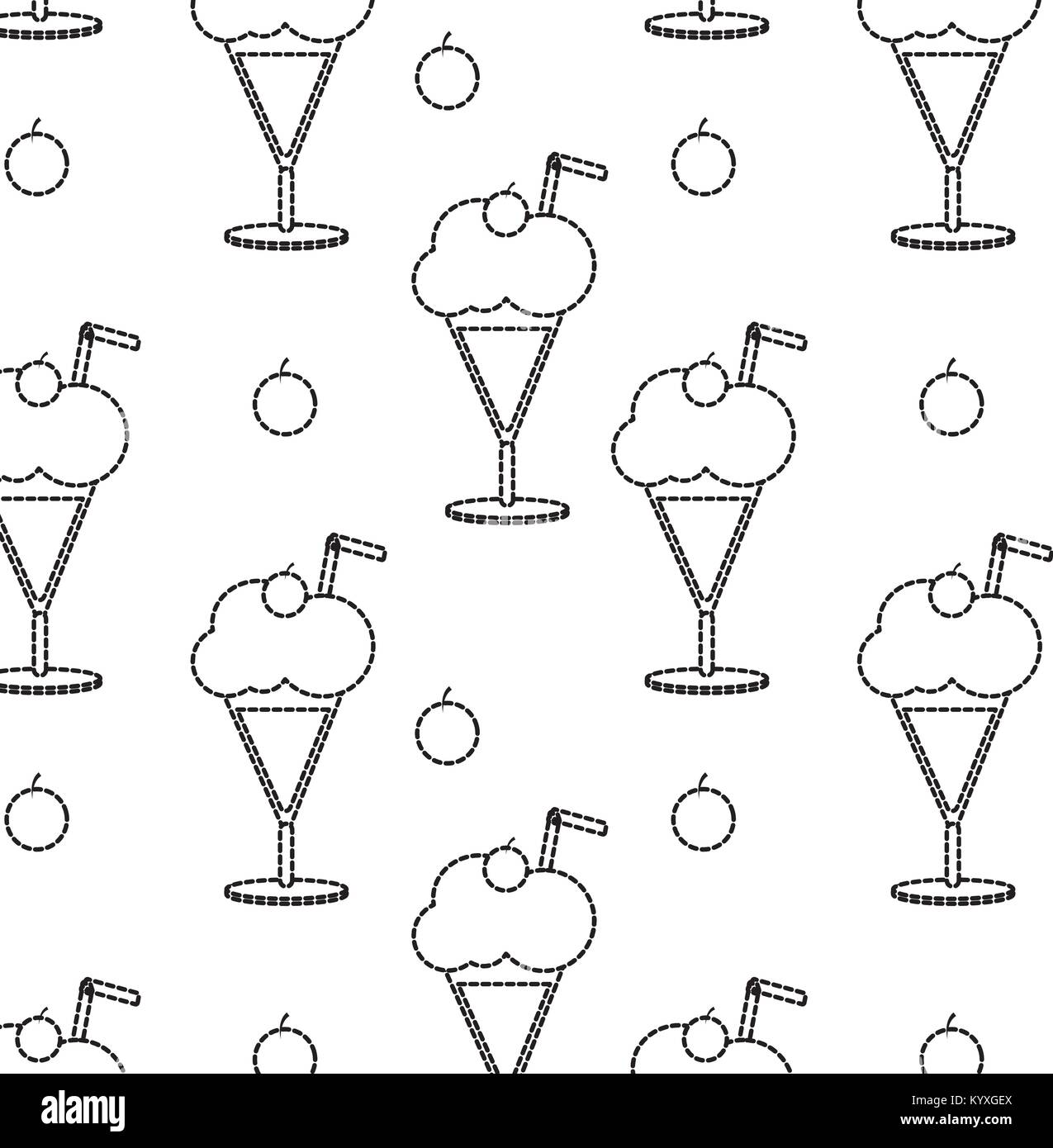Milk shake and ice cream black and white • wall stickers black-and-white,  natural, glacé