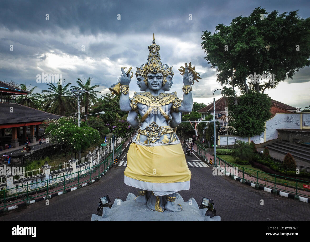 The statue of  Vishnu (Dewa Wisnu) in Singaraja City. Stock Photo