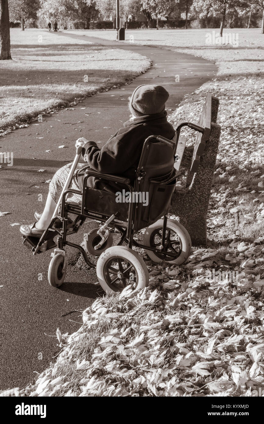 Old woman in wheelchair hi-res stock photography and images - Alamy