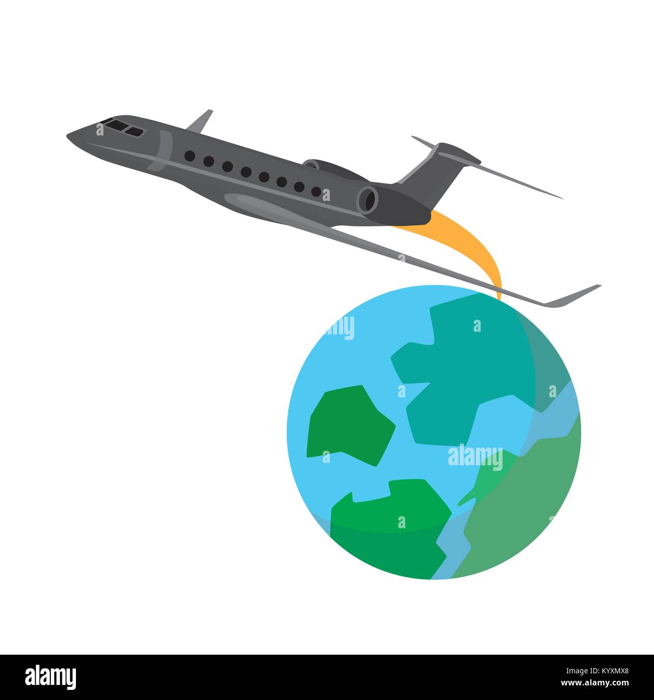 Airplane flying around the globe Stock Vector Image & Art - Alamy