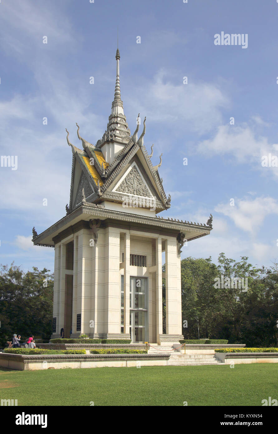 the pavillion at choeung ek genocidal center at the killing fields phnom penh cambodia Stock Photo