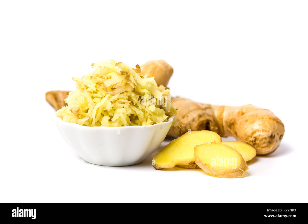 Chopped and shredded Ginger root isolated on white background Stock Photo Alamy