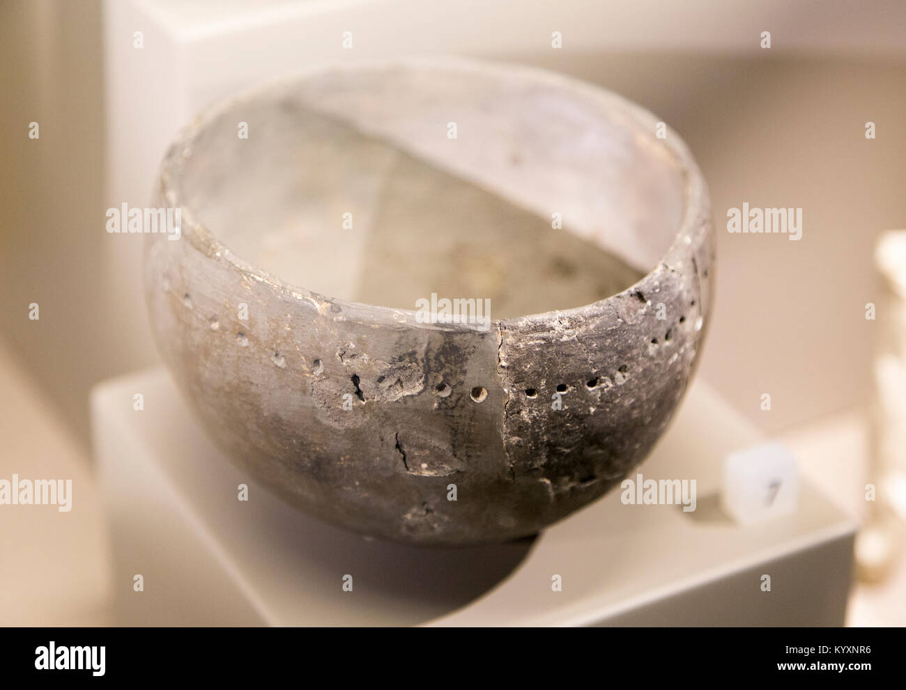 Close up of neolithic pottery bowl from Windmill Hill, with permission