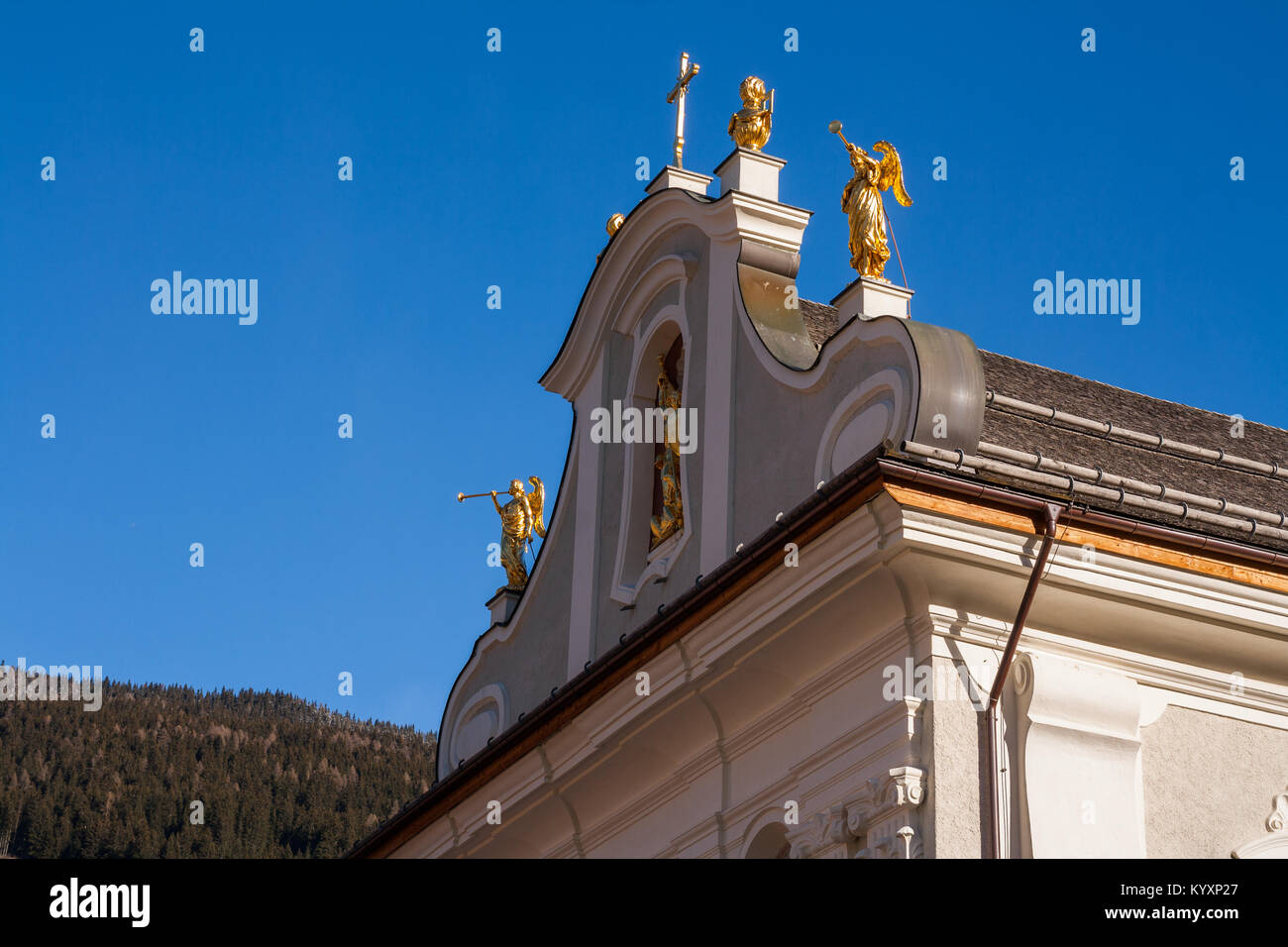 Church of San Michele, Pfarrkirche zum Hl Michael, San Candido , Innichen, Puster Valley, Bolzano, Trentino Alto Adige, Italy Stock Photo