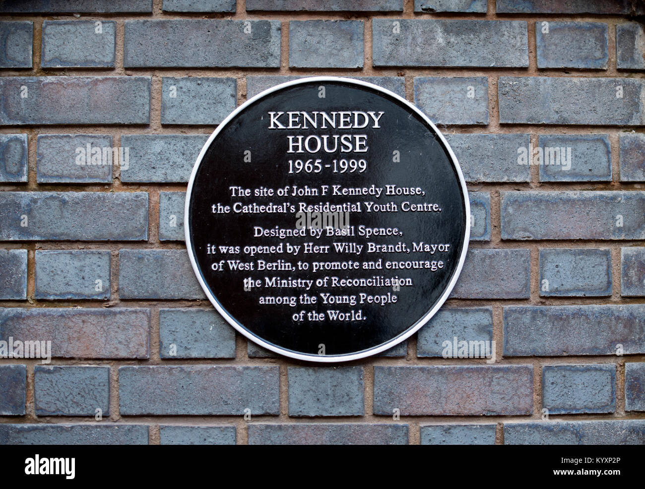 Kennedy House plaque, Hill Top, Coventry, West Midlands, England, UK Stock Photo