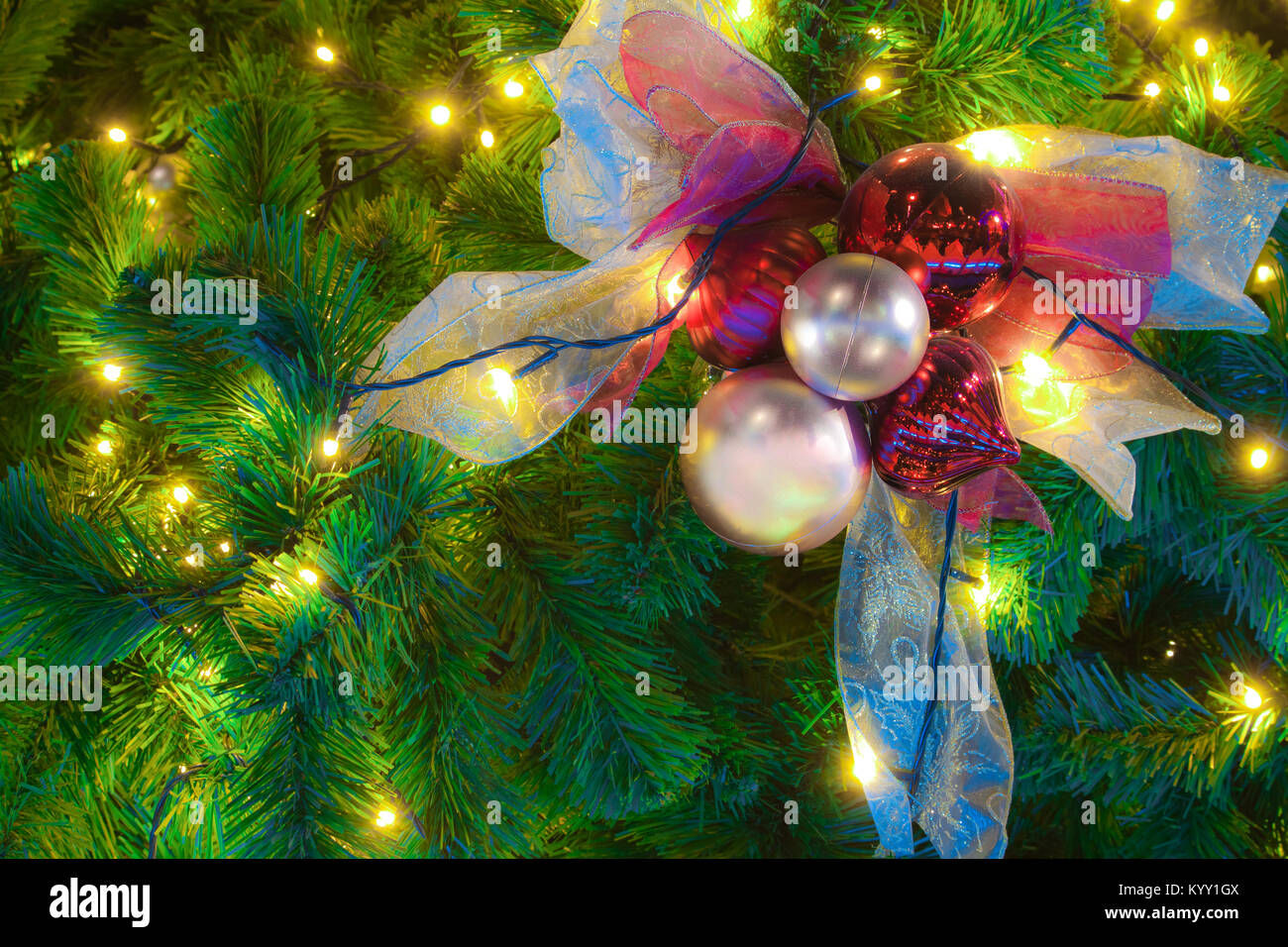 Ornaments on a Christmas Tree Stock Photo Alamy