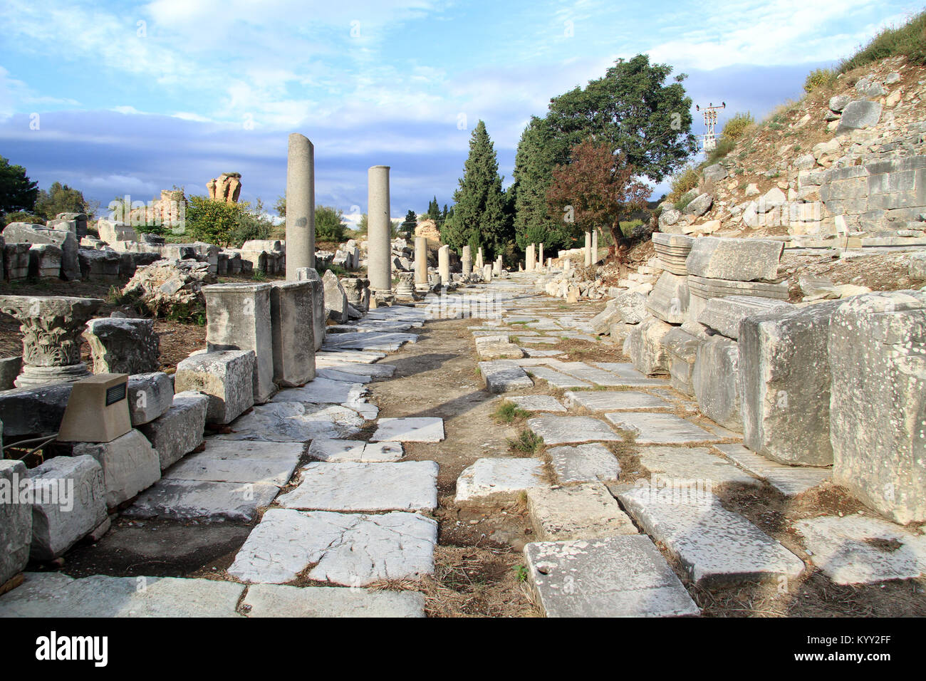 Marble street and ruins in Ephesus, Turkey Stock Photo Alamy