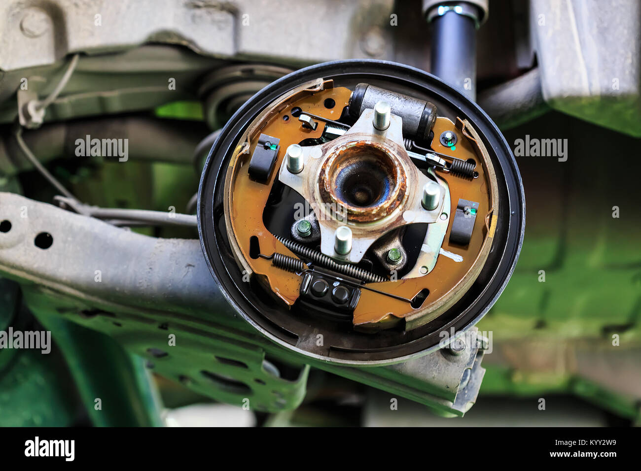 Drum brake of a car Stock Photo Alamy