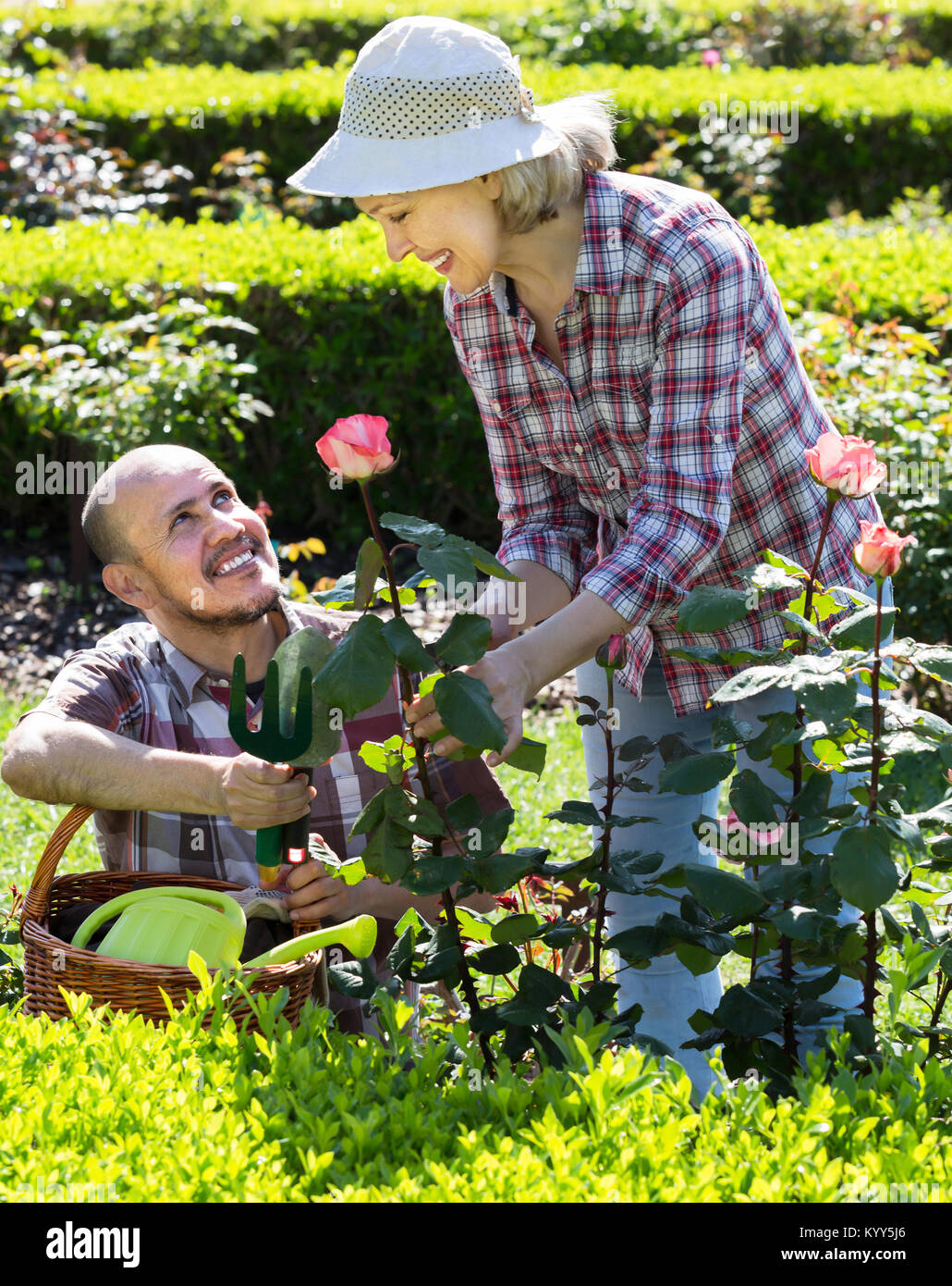 Mature couple gardening tools in hi-res stock photography and images ...
