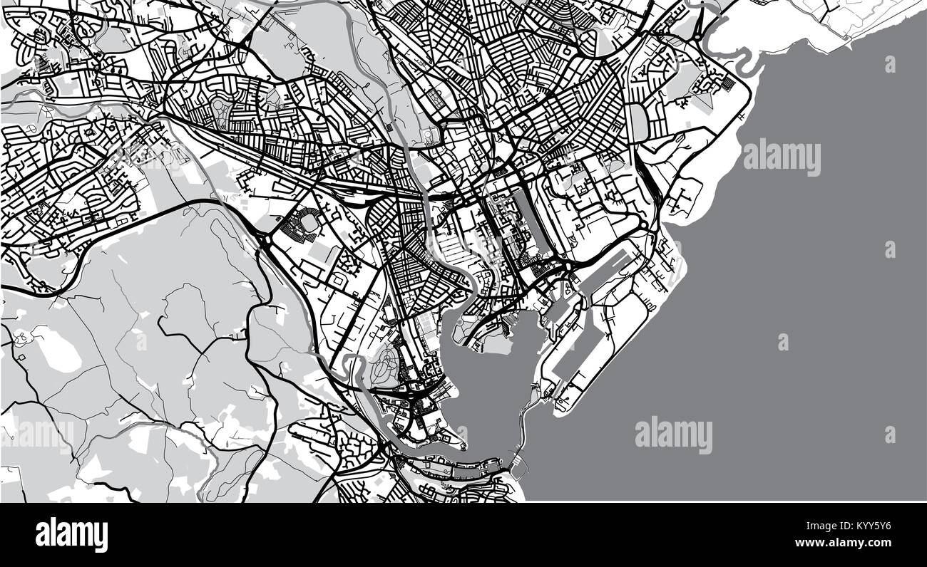 Urban vector city map of Cardiff, Wales Stock Vector Image & Art - Alamy