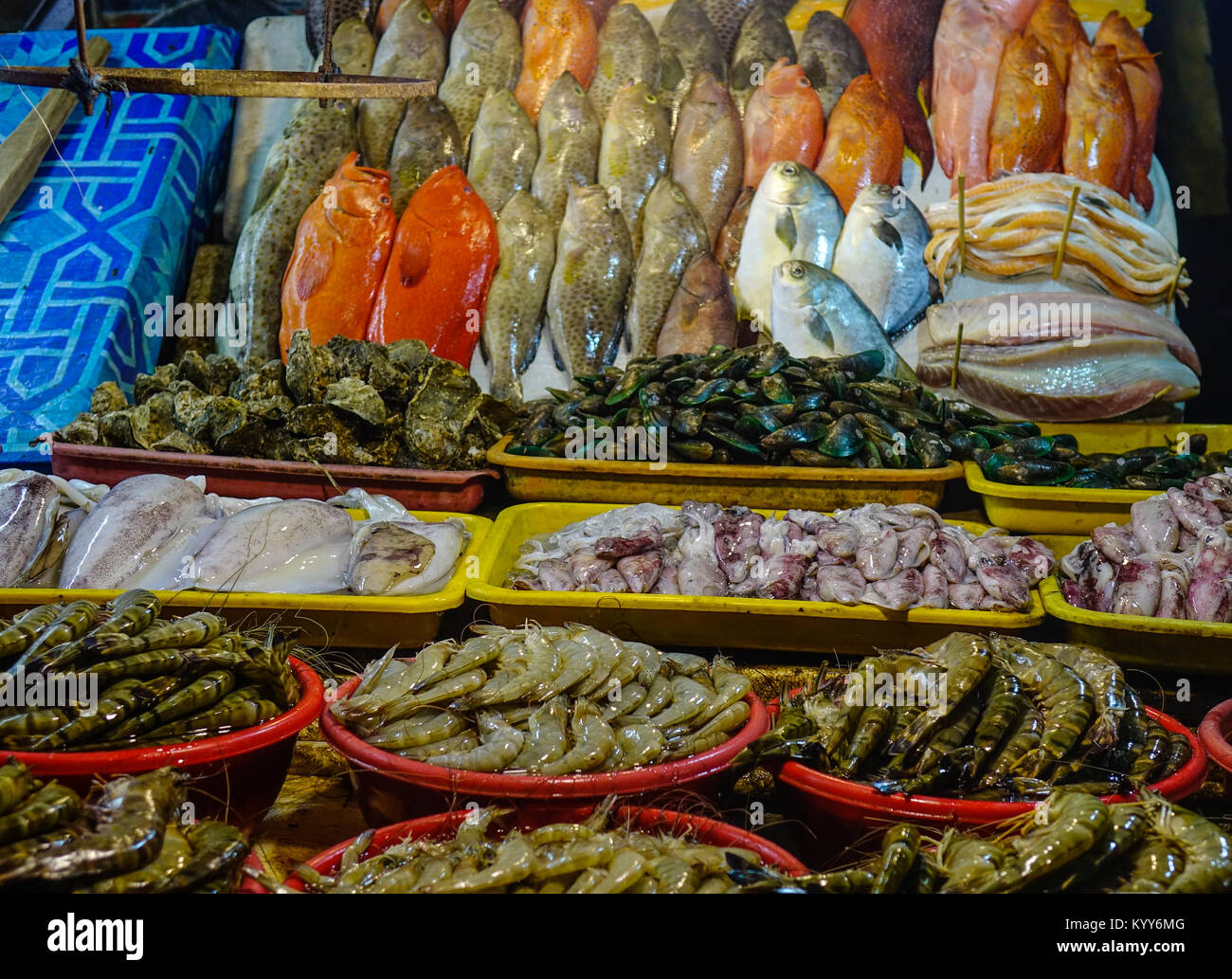 Seafood at fish market of Seaside Dampa Macapagal in Manila
