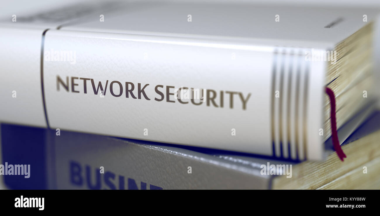Network Security Concept on Book Title. 3D. Stock Photo