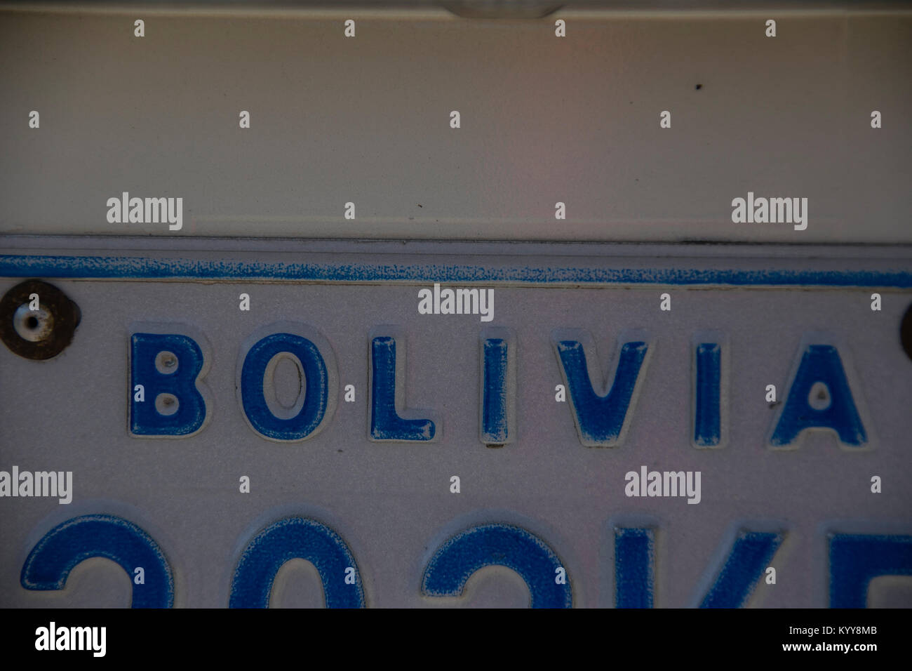 Car license plate from Bolivia Stock Photo Alamy