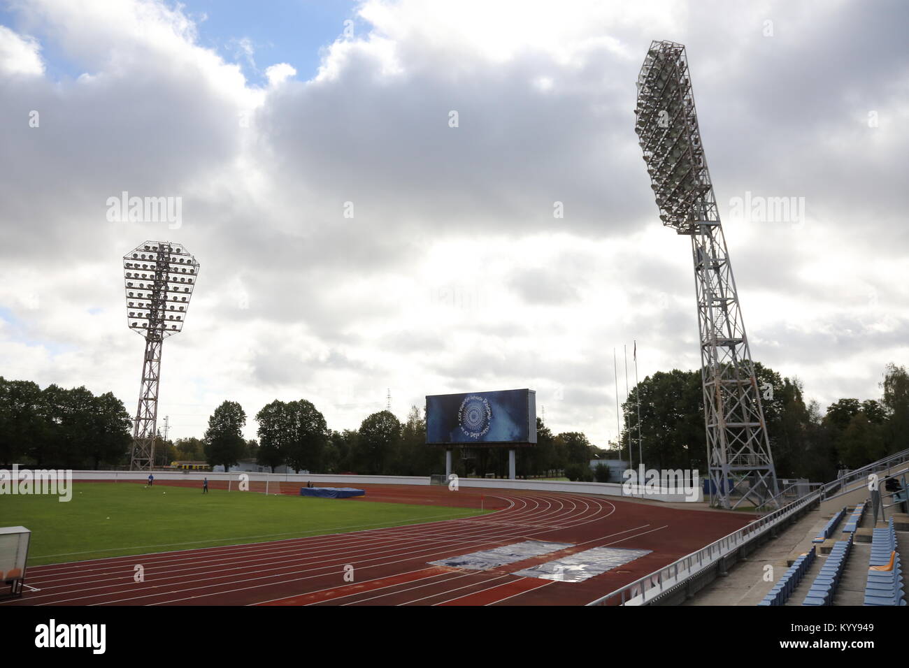 Riga, Latvia. The Daugava Stadium in Riga is home to FK Daugava and FK  Jaunība Rīga and hosted national matches until 1990. It also holds  athletics Stock Photo - Alamy