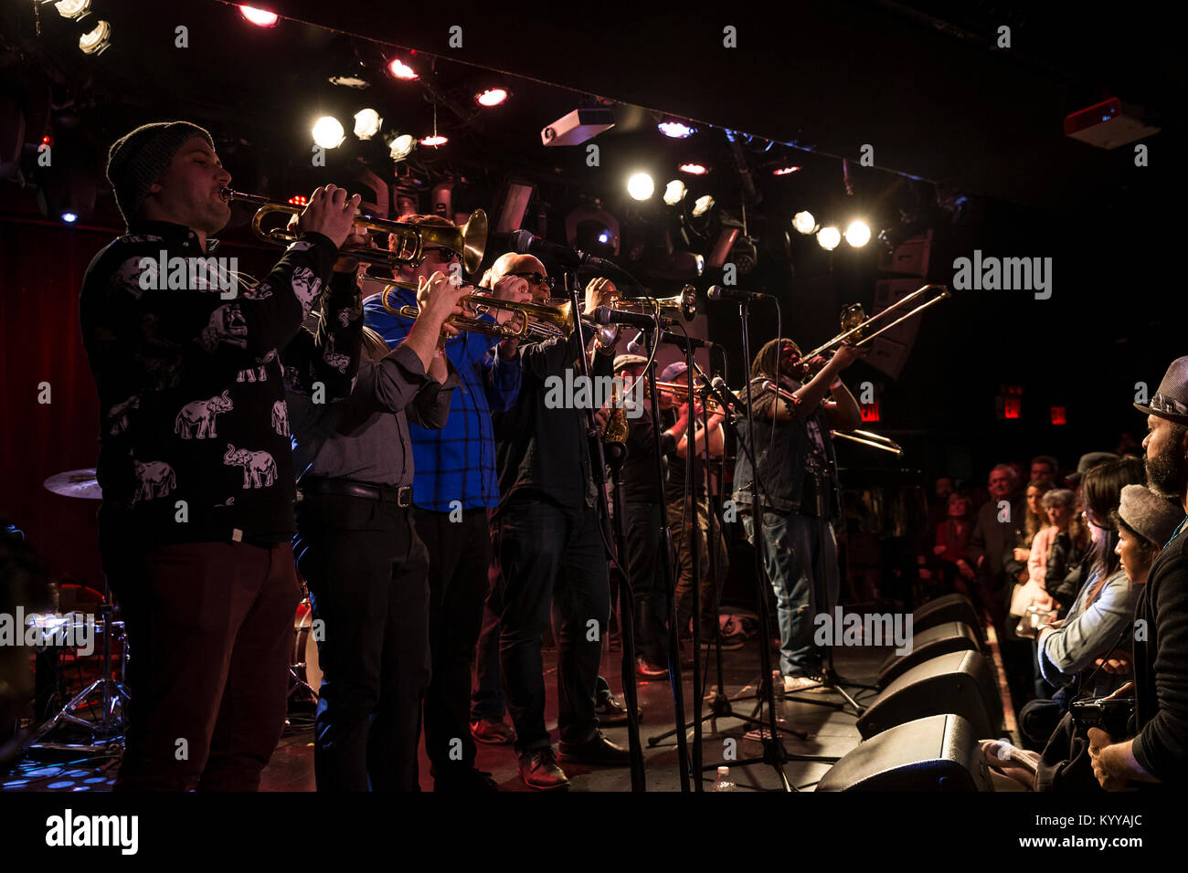 No BS! Brass band with singer Samantha Reed performs during 2018 New