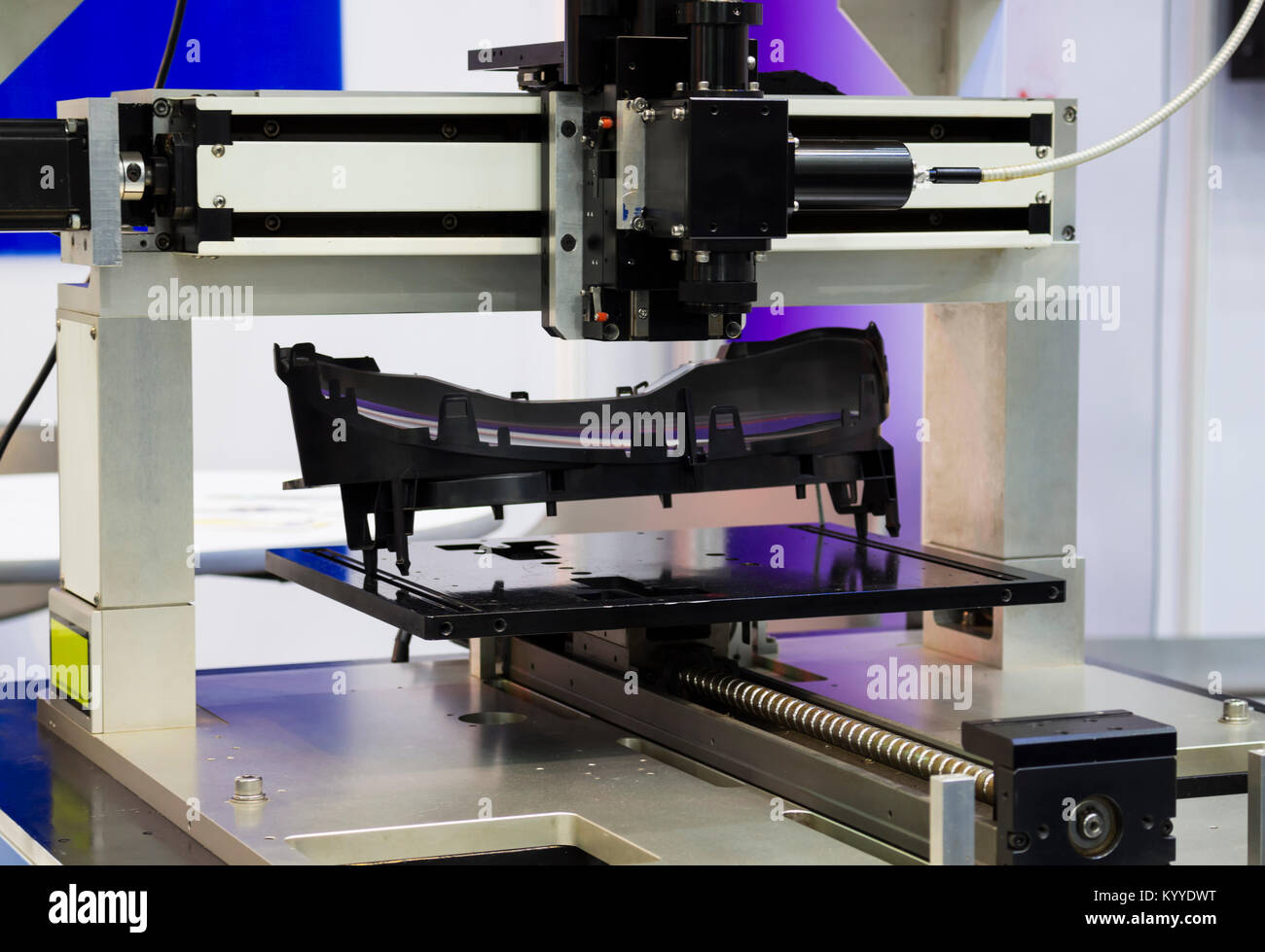 Part scanned by optical inspection machine for dimension check Stock