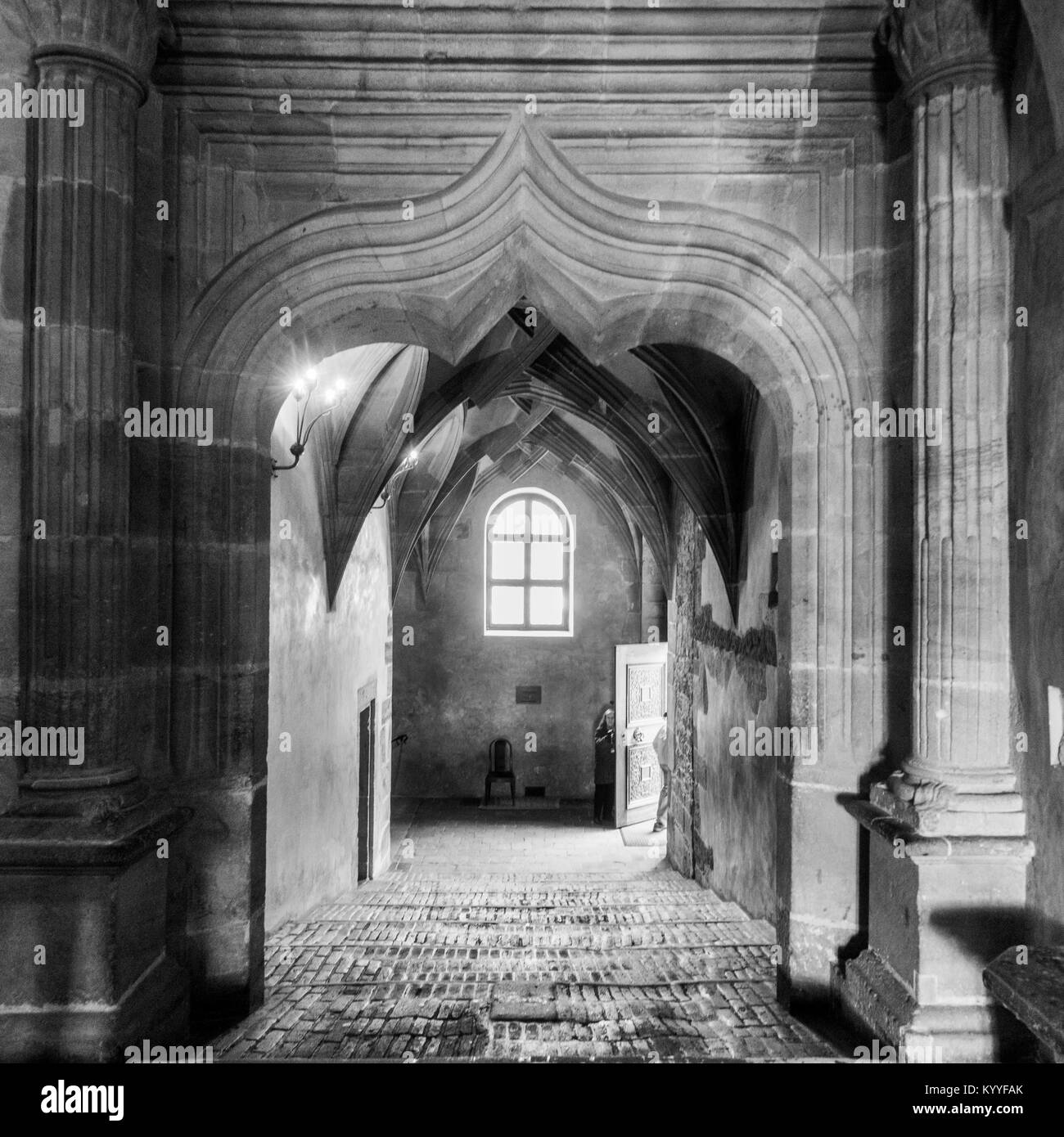 Interiors of St. George's Basilica, Prague Castle, Prague, Czech Republic Stock Photo